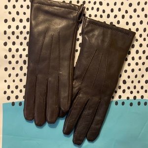 Fownes Brothers Genuine Leather Faux Fur Lined Snug Gloves Medium Brown New